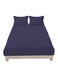Smart Fitted Bed Sheet Striped Cotton Bed Sheet with Pillow cover Dark Blue