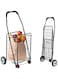 DAYONG Grocery Shopping Cart, Folding Utility Cart with 360&deg; Rolling Wheels, Light Weight Trolley for Luggage, Groceries, Travel (Black)