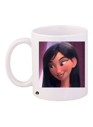 Cartoon Girl Printed Coffee Mug White/Purple/Black