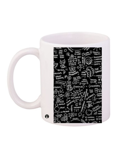 Scribbles Printed Coffee Mug White/Black 11ounce