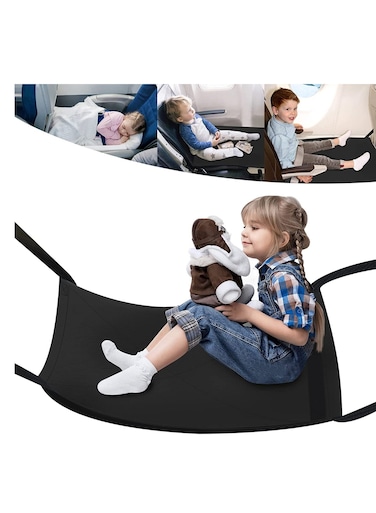 Baby Airplane Travel Footrest Bed, Portable Toddler Travel Foot Hammock, Airplane Seat Extender Leg Rest, Travel Essentials for Children to Lie Down on Plane, Maximum 55lb/25 kg Weight Capacity