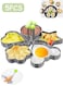 5 PCS Stainless Steel Egg Molds, Egg Shaper Pancake Maker with Handle, Stainless Steel Pancake Mold for Omelettes &amp; Fried Eggs
