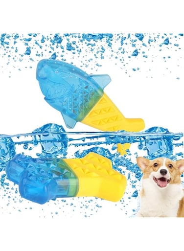 MRTURK REVHQ PET Teether Cooling Chew Toy 2 Pieces Teething Toy Freezable Dog Toys Dog Cooling Toys for Small Medium Dogs Fetch Food Relieve Dental Discomfort, 2 Types