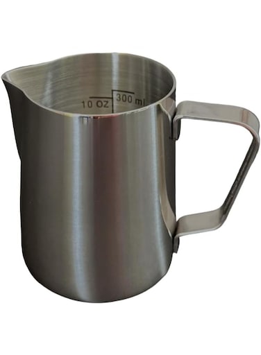 12 oz Stainless Steel Etched Macchiato Pitcher - Perfect for Home, Cafe, Restaurant, Hotel, Office, Or Commercial Use - Steaming &amp; Frothing Pitcher Trusted By Baristas