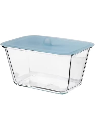 Food container with lid, rectangular glass/silicone1.8 l
