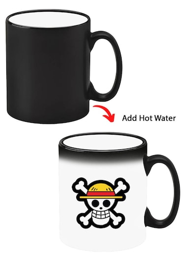 Color Changing Heat Sensitive Ceramic Mug, Image Revealed When HOT Liquid is Added! Skull