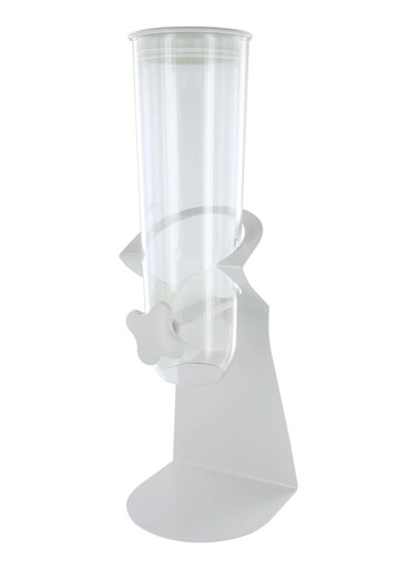 Cereal Dispenser with Metal Base Large Grains Dispenser Dry Food Dispenser Candy Dispenser for Store, home &amp; others Coffee Beans Nut Snacks Kitchen Cereal Container Storage White
