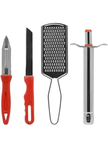 KNP Kitchen Gadgets, 4Pc Set. The Kitchen Gadgets 4-Piece Set is a versatile collection of essential tools designed to assist you in various cooking and food preparation tasks.