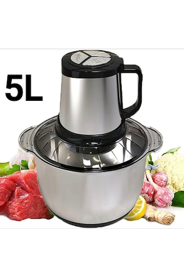 5L Stainless Steel Food Chopper Grinder 800W Electric Meat Blender for Vegetables Nuts Kitchen Use