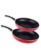 22cm and 26cm Red Eco Ceramic Frypan Nonstick Frying Pan Set of 2 Pcs Healthy Chemical Free Skillet Cookware Essential Kitchen Frying Pans