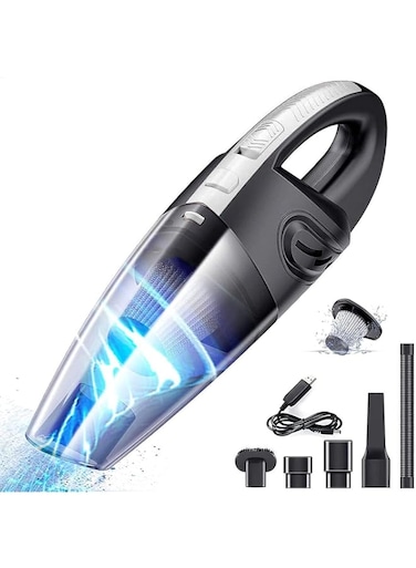 TECHVIDA Handheld vacuum cleaner, portable mini hand vacuum cleaner with powerful cyclone suction, suitable for wet and dry cars, pet hair, and household (USB port) R-6053