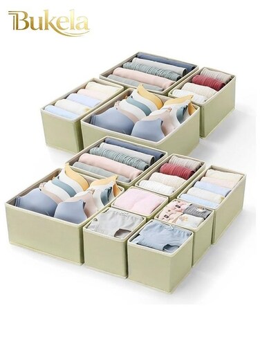 12 Pieces Storage Organiser, Foldable Wardrobe Drawer Storage Organiser Storage Box for Clothes, Bra, Underwear, Pants, Panties etc.