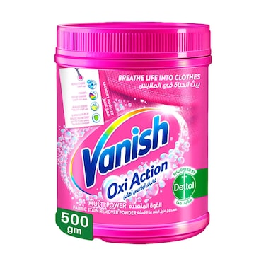 Vanish Oxi Action Fabric Stain Remover Powder 500g - Coloured &amp; White Clothes