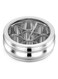 Stainless Steel Spice Box Round Masala Dabba with Transparent Lid and 7 Jars 8.5inches