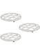 Home Basics Lattice Collection Cast Iron Trivet for Serving Hot Dish, Pot, Pans &amp; Teapot on Kitchen Countertop or Dinning, Table-Heat Resistant (3, White)