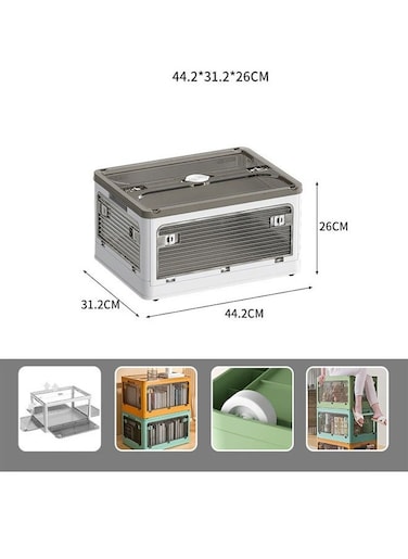 Versatile Foldable Transparent Storage Box for Books and Household Items 44.2 X 26 cm