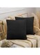 Firdous Cushion Cover Set 40x40 Soft And Skin Friendly Throw Pillow Cases Decorative Sofa Couch Covers Set Of 2 18x18 Inches Smooth Luxury Microfiber Pillow Case With Zipper, Black