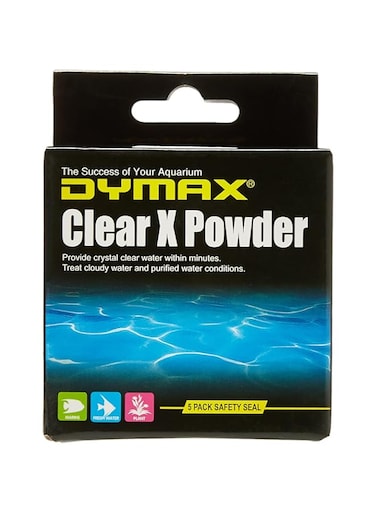 Dymax Clear X Powder Aquarium Water Treatment Clarifier, Clear, 25 gm, Pack of 5