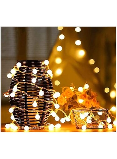 Sulfar Outdoor Ramadan String Lights Battery Operated Fairy Lights Sepak Takraw String Starry Lamp Decoration Lamp - (Warm White)