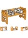 BRKT Elevated Dog Bowls   Adjustable Titled Stainless Steel Dog and Cat Bowls  Removable Raised Bamboo Stand Anti-spill Pet Food Water Feeding Dishes for Small, Medium Dogs and Cats