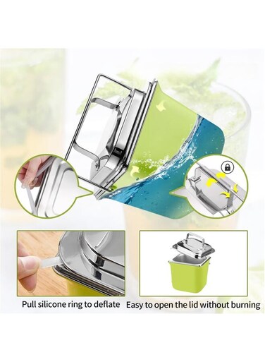Double-Wall Insulated Ice Bucket with Lid - Stainless Steel Drink Chiller for Parties &amp; Events