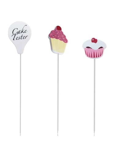 AZISEN【3 Pcs】 Cake Tester Needle Reusable Metal Cake Probe Cake Testing Needle for Baking,Home Bakery Muffin Bread Skewer Cake Testing Stick