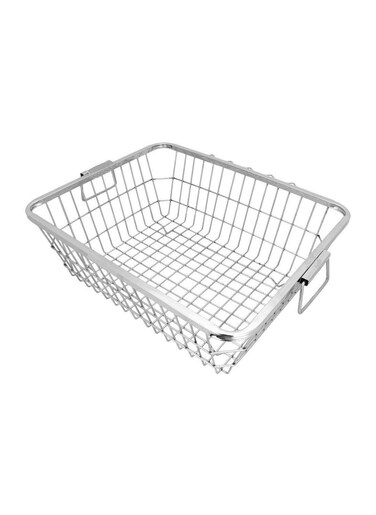 Sulfar Stainless Steel Utensil/Dish Drainer/Bartan Tokra/Kitchen Organizer/Utensils Basket/Dish Basket/Dish Rack with Tool Holder/Silver (15X18 inch)