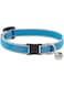 Lupine Pet Reflective Huighlights Cat Collar with Safety Buckle 8-12" &ndash; Blue Diamond (With Bell)