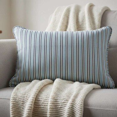 Home Heritage Stripe Cushion Indigo 35x50cm