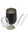 Double Wall Stainless Steel Yerba Mate Tea Cup with Bombilla Straw Easy Clean Black Gourd Set for Loose Leaf Drinking