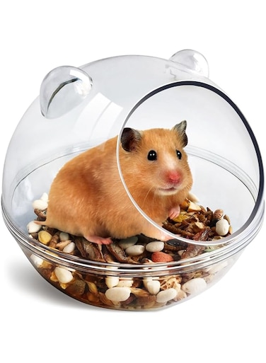 THE WHITE SHOP Hamster Bathtub,Hamster Bathroom,Sand Bath Container,Hamster Toilet and Sandbox Bathtub,Hamster Bed,Sand Bath Box for Hamster Cage Accessories(L)