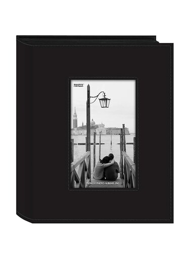 Pioneer Photo Albums Sewn Leatherette Frame Black