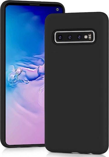 Case for Samsung Galaxy S10 5G, Liquid Gel Rubber Bumper Case with Soft Microfiber Lining Cushion Slim Shockproof Protective with Camera Protection Cover for Samsung Galaxy S10 5G (Black)