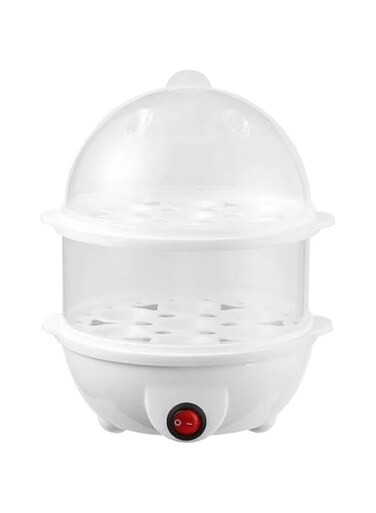 MDIRAR 2 in 1 Egg Boiler and Poacher Capacity for 14 Eggs Electric Egg Cooker, Poaching Bowl &amp; Measuring Cup with Egg Piercer Included Perfect Soft Medium &amp; Hard Boiled Eggs Steamer Home (White)