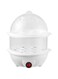 MDIRAR 2 in 1 Egg Boiler and Poacher Capacity for 14 Eggs Electric Egg Cooker, Poaching Bowl &amp; Measuring Cup with Egg Piercer Included Perfect Soft Medium &amp; Hard Boiled Eggs Steamer Home (White)