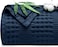Bamboo Cotton Waffle Blanket Queen(228 cm x 228 cm) for Couch, Bed, Snag Proof for Spring Summer Lightweight Breathable, Navy Blue