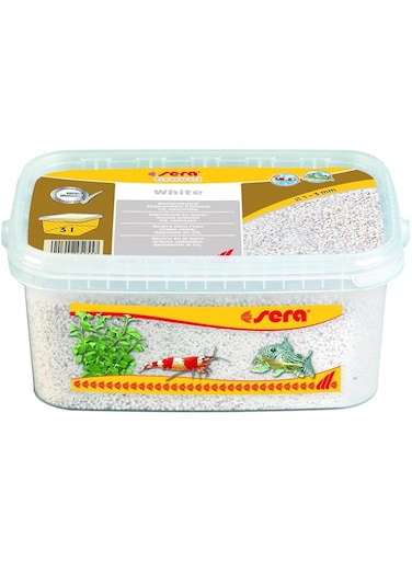 Sera Gravel White 1-3 mm 3,000 ml - White Natural Gravel Diameter 1-3 mm For All Freshwater And Saltwater Aquariums