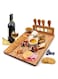 U-HOOME Bamboo Cheese Board, Charcuterie Platter &amp; Serving Tray Including 4 Stainless Steel Knife &amp; Thick Wooden Server For Cracker, Brie, Meat &amp; Wine