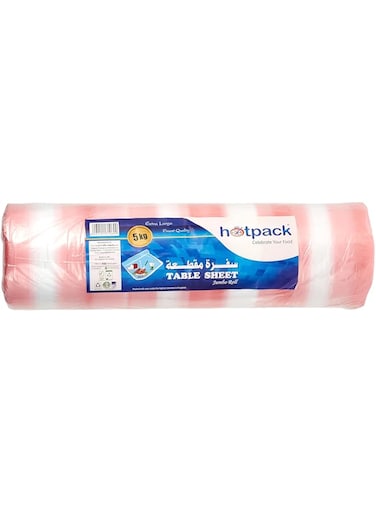 Hotpack Disposable Plastic Table Cover, sofra Jumbo Roll 5Kg, 1Roll Assorted Color
