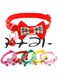 Adjustable Pet Collar with Bow Tie with Bell, for Dogs and Cats, Multiple Colours, Set of 6