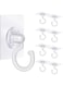 TERRIFI Adhesive Ceiling Hooks, 9 Pcs Reusable Wall Heavy Duty Hooks, White Plastic Heavy Duty Adhesive Ceiling Hooks, for Kitchen Bathroom Ceiling Wall Office Window