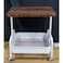 Tradeo Rolling Side Table with Storage Basket, Wooden Top Mobile End Table with Wheels