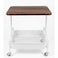 Tradeo Rolling Side Table with Storage Basket, Wooden Top Mobile End Table with Wheels