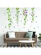 Amimagen Morning Glory Hanging Vines Flowers Wall Stickers - Green Plants Leaves Floral Wall Decals - Bedroom Living Room Sofa TV Background Home Wall Decor