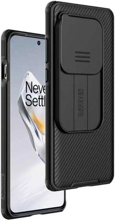 OnePlus 12 Case Cover Camsheild Pro Case With Slide Camera Lens Protection PC Back &amp; TPU Frame Bumper Protection Anti Fingerprint Soft Delicate Touch Compatible for OnePlus 12 5G (Black)