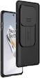 OnePlus 12 Case Cover Camsheild Pro Case With Slide Camera Lens Protection PC Back &amp; TPU Frame Bumper Protection Anti Fingerprint Soft Delicate Touch Compatible for OnePlus 12 5G (Black)