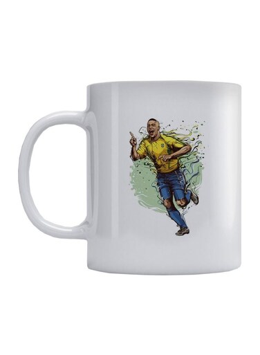 Ronaldo Printed Coffee Mug White/Yellow/Blue 350ml