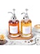 Coffee Syrup Dispenser for Coffee Bar Accessories,16.9oz 500ml Glass Syrup Bottles w Labels and Funnel,Set of 2 (Silver)