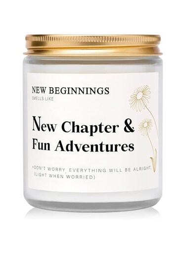 Elequaint New Beginnings Gifts for Women, Divorce Gifts for Women - Lavender Scented Candle, New Job Gifts for women, Good Luck, Break Up, Coworker Leaving, Going Away, Farewell, Goodbye