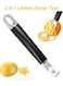 Channel Knife, 2 in 1 Lemon Zester Tool, Ultra Sharp Twist Peeler for Cocktail Garnish, Stainless Steel Citrus Peeler for Orange Fruit Rind Peel, Home Kitchen Bar Tools